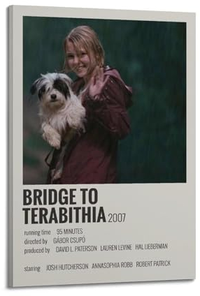 greb Filmposter Bridge to Terabithia auf Leinwand, Raumdekoration, ästhetisches Poster, künstlerisches Poster für Schlafzimmer, Wohnzimmer, Wände, 40 x 60 cm, Rahmen-Bridge to Terabithia