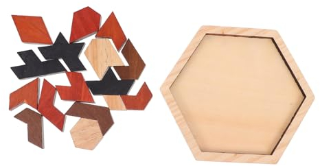 KICHOUSE 1 Set Puzzle Bausteine Tangram Form Puzzle Für Erwachsene Spiele Spielzeug DIY Tangram Spielzeug Kinderspielzeug Sechseck Puzzle Alien Holz Klassisch
