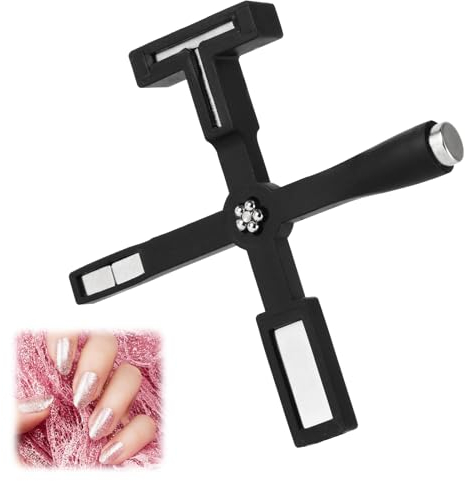 5-in-1 Nagelmagnet Werkzeug, Multifunktional Nagel Magnet für Nägel Magnetstift mit Silikon-Schutzhülle Magnetische Nagellack-Werkzeuge für Heim-Nagelstudio-Nagelzubehör(Schwarz)