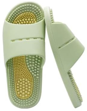 BYWXW Fussmassage Hausschuhe Plantar Fasciitis Massager Schuhe für Männer Frauen, Akupressur Fussmassagegerät mit noppen gegen Fersensporn, Lindert Rückenschmerzen(Size:EU 38/39,Color:Green)