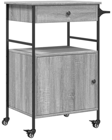 vidaXL Küchenwagen Grau Sonoma 56x43x89,5 cm Holzwerkstoff