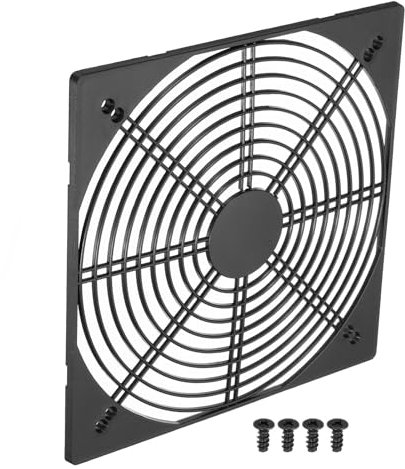 PATIKIL 200mm Fan Grill with Screws, 1 Pack ABS Plastic Frame Ventilator Grill Protector Mesh Dustproof Case Cover for Computer PC, Black