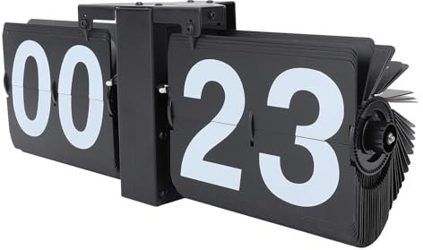 SIXRUN Automatische Flip-Uhr, Minimalistische Retro-mechanische Digitale Flip-Down-Uhr für Büro, Schule, Hotel, Zuhause, 24-Stunden-Retro-Flip-Uhr