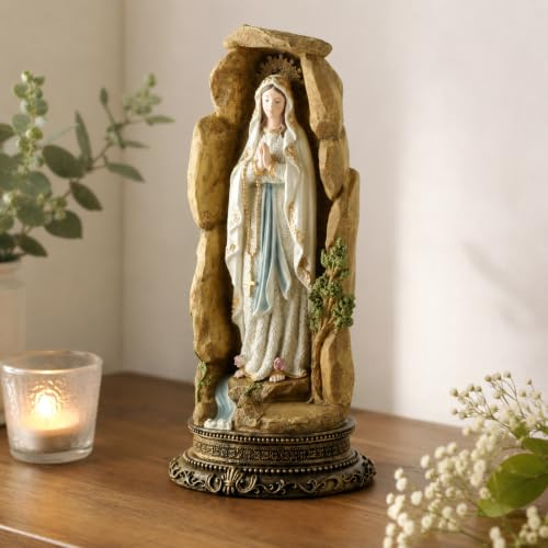 Gesegnete Jungfrau Maria Lourdes Statue 32 cm Harz katholische religiöse Dekoration