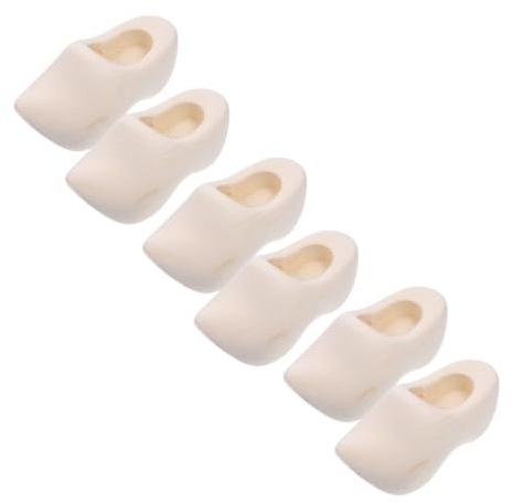 BCOATH 3paare Mini Holzschuh Modelle Miniatur Klompen Für Puppenhaus Dekoration Zubehör Für Kreative Miniaturprojekte Holzschuhe Zum Bemalen Und Gestalten