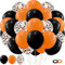 Halloween Ballons Schwarz Orange Ballons, 60Pcs 12inch Latex Orange Schwarz Ballon und Konfetti Ballon für Halloween Geburtstag Party Dekorationen Jubiläum Graduierung Dekoration