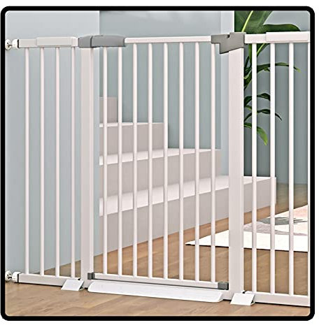 GOCHUSX Haustier- Tor, Extra Breites Hunde- Tor Hoch 103cm Kein Bohren, Druck- Montiert Sicherheits- Zaun Für Treppen Balkon Küche(83-90cm)