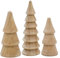 Spetebo Holz Deko Tannenbäume 3er Set 12/10 / 8 cm zum Hinstellen - Weihnachtbaum Figur aus Kiefer zur winterlichen Dekoration - Christbaum Deko Aufsteller Tischdeko Winterdeko Weihnachtsdeko