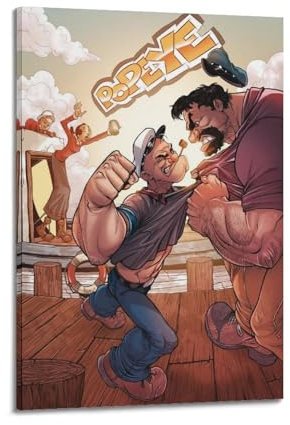 ASDBHGFF Popeye Kunst-Poster, dekoratives Gemälde, Leinwand, Wandposter und Kunstbild, Druck, moderne Familienschlafzimmer-Dekoration, Poster, 40 x 60 cm