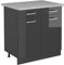 Vicco Mueble bajo de Cocina R-Line, Antracita Alto Brillo, 80 cm ET Mármol