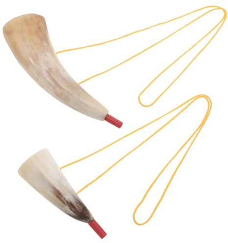 MOLUCKFU 2 Stück Wikinger Ochsenhorn Trompeten Mittelgroß Robustes Horn mit Kräftigem Klang Vielseitiges Cosplay und Festhorn für Halloween und Piratenpartys