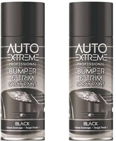 PRICE BEATER Bumper & Trim Black Spray Paint, Smooth Satin Finish, Fade & Chip Resistant, Versatile Application, Long-Lasting Formula, Ideal for Vehicle Bumpers and Trims, 400ml (2 pcs)