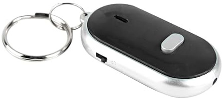 Yinhing Sprachgesteuerter Schlüsselfinder, Whistle Anti-Lost Device Locator Tracer mit Hochhellem Licht und ABS-Material, für Brieftasche, Auto, Haustier, Kind, Tasche, Koffer (Black)