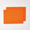 HOMESCAPES 2er-Set orange Tischsets Baumwolle gerippt, Platzsets rechteckig aus Stoff, waschbare Platzdeckchen