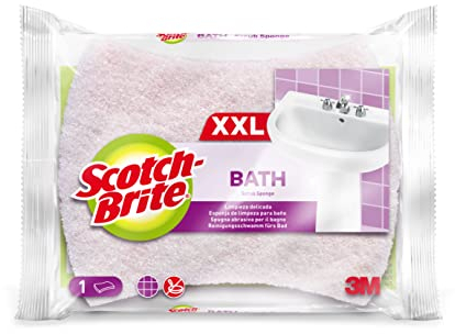 Scotch-Brite Esponja XXL para Fregar el Baño, 1 unidad por paquete - Suave y Duradera, para Superficies Delicadas como Vidrio, Cromados y Cerámica