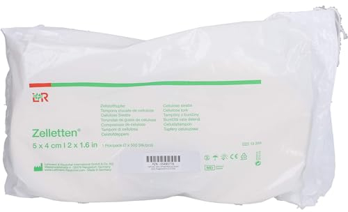 ZELLETTEN Tupfer 4x5 cm unsteril Rolle 2X500 St
