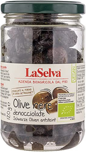 LaSelva Schwarze Oliven entsteint im Ofen getrocknet 120 g