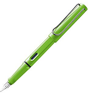 Lamy Safari Fountain Pen Filling System Cartridge Filling System Pack of 1 - Fountain Pen (Green, Cartridge Filling System, Blue, Acrylonitrile Butadiene Styrene (ABS), Stainless Steel, Medium)