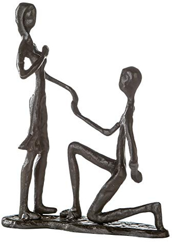 Casablanca - Design-Skulptur Marry Me - aus Eisen - brüniert H 17 cm