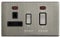Gloss Brush Chrome 45A Cooker Control Switch Unit with 13A Socket Neon Indicators N331DME Screwless Plate Finish