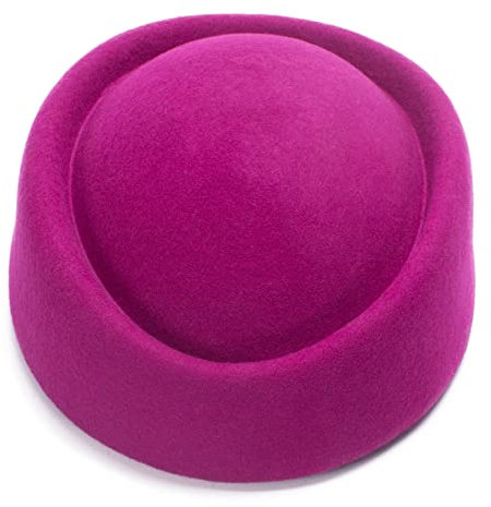 Lawliet - Chapeau en feutre de laine pour femme - Style mariage/casemate/hôtesse de l’air - Rose - Taille Unique