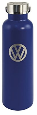 BRISA VW Collection - Original Volkswagen Isolierte Doppelwandige Vakuum Edelstahl Thermos-Flasche (Volkswagen Schriftzug & VW Logo/Blau/735ml)
