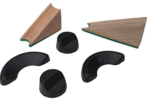 Acclaim Umpire Solid Rubber Bowling Measuring Wedges 2 Round 2.8 cm 2 Semi Circle 6 cm Plus 2 Piece Hardwood Wedges 8cm & 5 cm Concave Surface