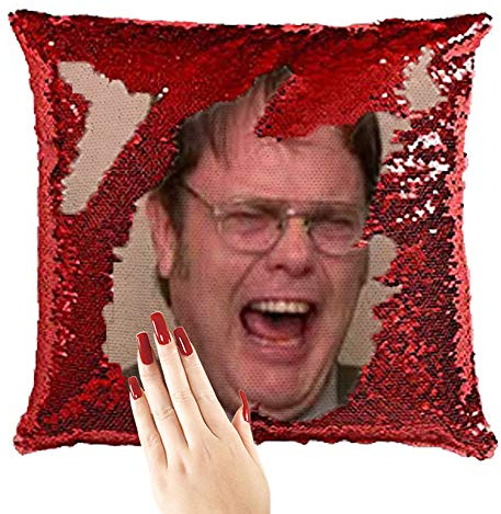 Dwight Schrute Wendegesicht Pailletten Kissenbezug, eine magische Fülle Träume Pailletten Meerjungfrau Kissenbezug