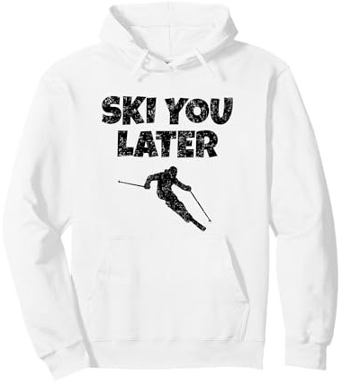 Ski you Later (Vintage/Schwarz) Skifahrer Pullover Hoodie