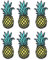 6pcs Ananas Flecken, gestickter Flecken Ananas Bügeln auf niedlichem Ananas Applique DIY T-Shirt Gewebe Aufkleber für Kleidungs Rucksack T-Shirt Jeans Rock Westen Schal Hut BeutelNähsets