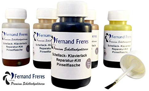 Schellack 50ml. Möbellack Hochglanz Klavierlack Pinsel Lackstift Gitarre Geige (Transparent)