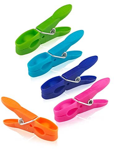 Vidence Viden Lot de 50 Pinces à Linge en Plastique avec Anneau extérieur Durable Couleurs aléatoires