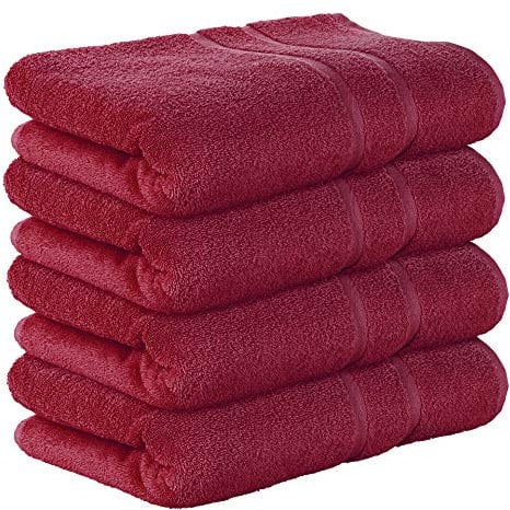 StickandShine 4er SET Premium Frottee Badetuch 100x150 cm in bordeaux in 500g/m² aus 100% Baumwolle