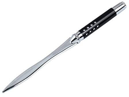 AUEAR, Metall-Brieföffner Umschlag Slitter Papiermesser für Damen Herren Home Office (klassisch schwarz)