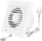 HUGOOME Ventilateur d'extraction 150 mm 18W 320m³/h avec Clapet anti-retour et Interrupteur à chaîne, Ventilateur de Fenêtre et Mural Pour Cuisine Salle de Bain Serre Garage -6 pouces