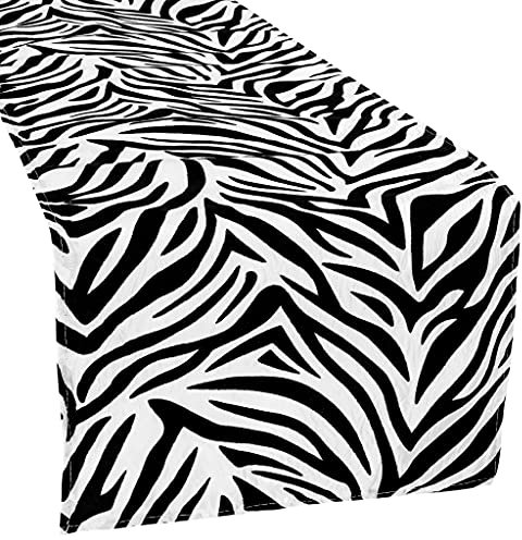 Beflockter Taft-Tischläufer, 30,5 x 274,3 cm, Zebramuster, 1 Stück