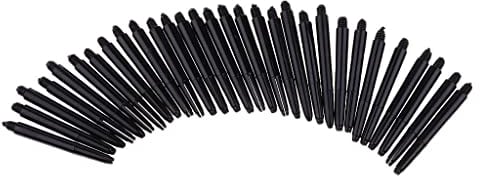 Dartpfeil-Schäfte Dartschäfte Dart Schäfte Darts Shafts (48mm medium 10 Set (30 Stück), schwarz)
