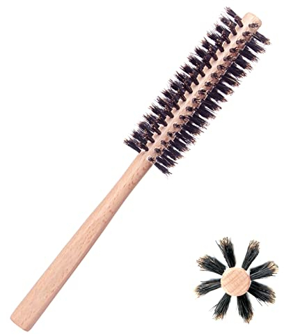 Kleine runde kurze Haarbürste eignet sich für Frauen und Männer. Sie ist am besten geeignet für dünnes Haar, Pony, Bart, lockiges Haar, gerade Haare und Haartrockner