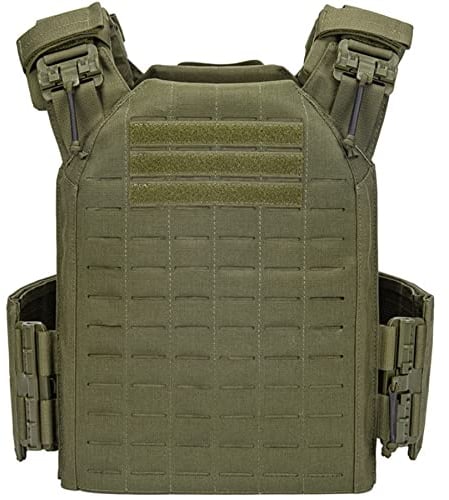 TWINFALCONS Airsoft Plattenträger Taktische Plate Carrier,Gute Qualität Airsoft Weste aus 1000D Nylon Molle Leichter Schutzweste Schnelllösesystem für Paintball(Grün)