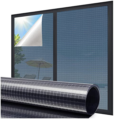 Coavas Einweg-Fenster-Sichtschutzfolie, nicht in Hitze, blockierende Fenster-Tönungsfolie für Zuhause, reflektierend, sonnenblockierend, nicht klebend, statisch haftend, für Glastür, Fensterabdeckung