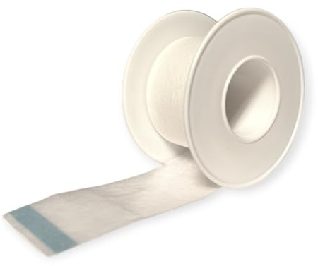 DE Healthcare Products – Vliespflaster (12 Stück), 2,5 cm × 5 m, sehr hautfreundlich, längs und quer reißbar, Vliesstoff, weiß