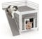 COSTWAY Wooden Cat House, Outdoor Kitten Shelter with Balcony, Ramp, Escape Doors, 2-Story Cats Condo for Home Patio Garden