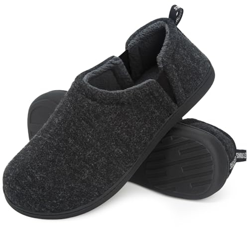 Snug Leaves Pantofole uomo in finta lana comode e calde scarpe da casa invernali grau,42/43