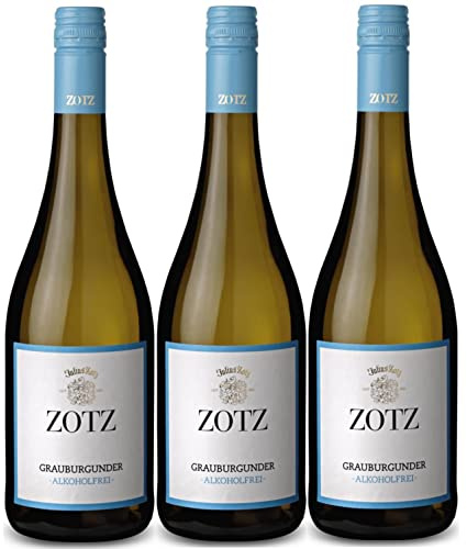 Julius Zotz Grauburgunder Alkoholfrei Weißwein Wein alkoholfrei Baden vegan Deutschland I FeinWert Paket (3 Flaschen)