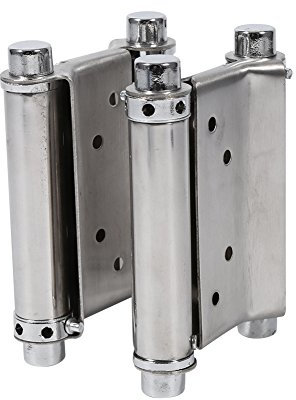 Haofy 2 Pièces 3 Pouces Double Action Ressort Charnière Saloon café Porte Porte Battante Double Charnière Baumer Acier Inoxydable Brossée Transitionnelle