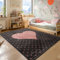 SIMPEX KinderTeppich, Herz-Design, Rosa, 200 x 290 cm, Teppich für Kinder