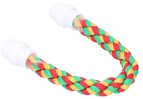 Yosoo Health Gear Bird Hemp Rope Perch Swing, Parrot Perch Stand, Multicolored Flexible Rope Perch Bird Toys Paw Grinding Stand Climbing Perch for Parakeet Budgies Lovebirds Macaw, Parrots Cages Toy
