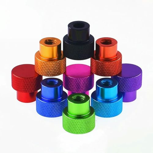 2 Stück Nr. 6–32, 1/4–20, 3/8–16 Mutter festziehen, eloxiertes Aluminium, gerändelter Kopf, hohe Rändelmutter für Modelle-3I8-16-Lila