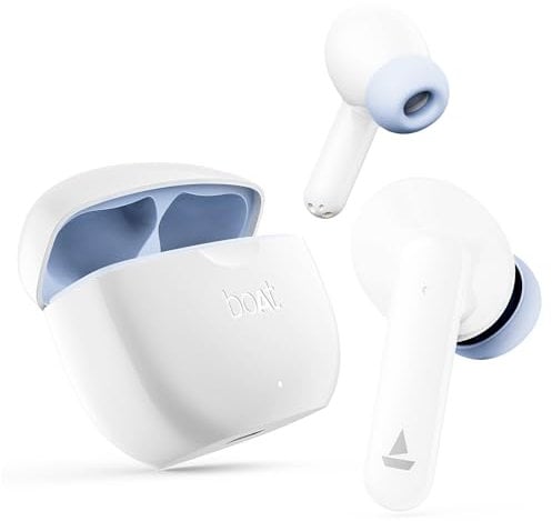 Boat Airdopes 120 Truly Wireless in Ear Ear Buds w/in Ear Detection, 40 hrs Playtime Quad Mics with ENx™ Tech, ASAP™ Charge, IWP™ Tech, Beast™ Mode with 65 ms Low Latency, BTv5.3 & IPX4(Ivory White)