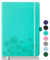 Qefuna Notebook-Tagebuch für Frauen, Notizbuch A5 Leder Journaling Notebooks für die Arbeit, 200 Seiten Reisetagebuch für Frauen Männer mit Stifthalter und Farbband, 5.78×8.34(Orchideengrün)